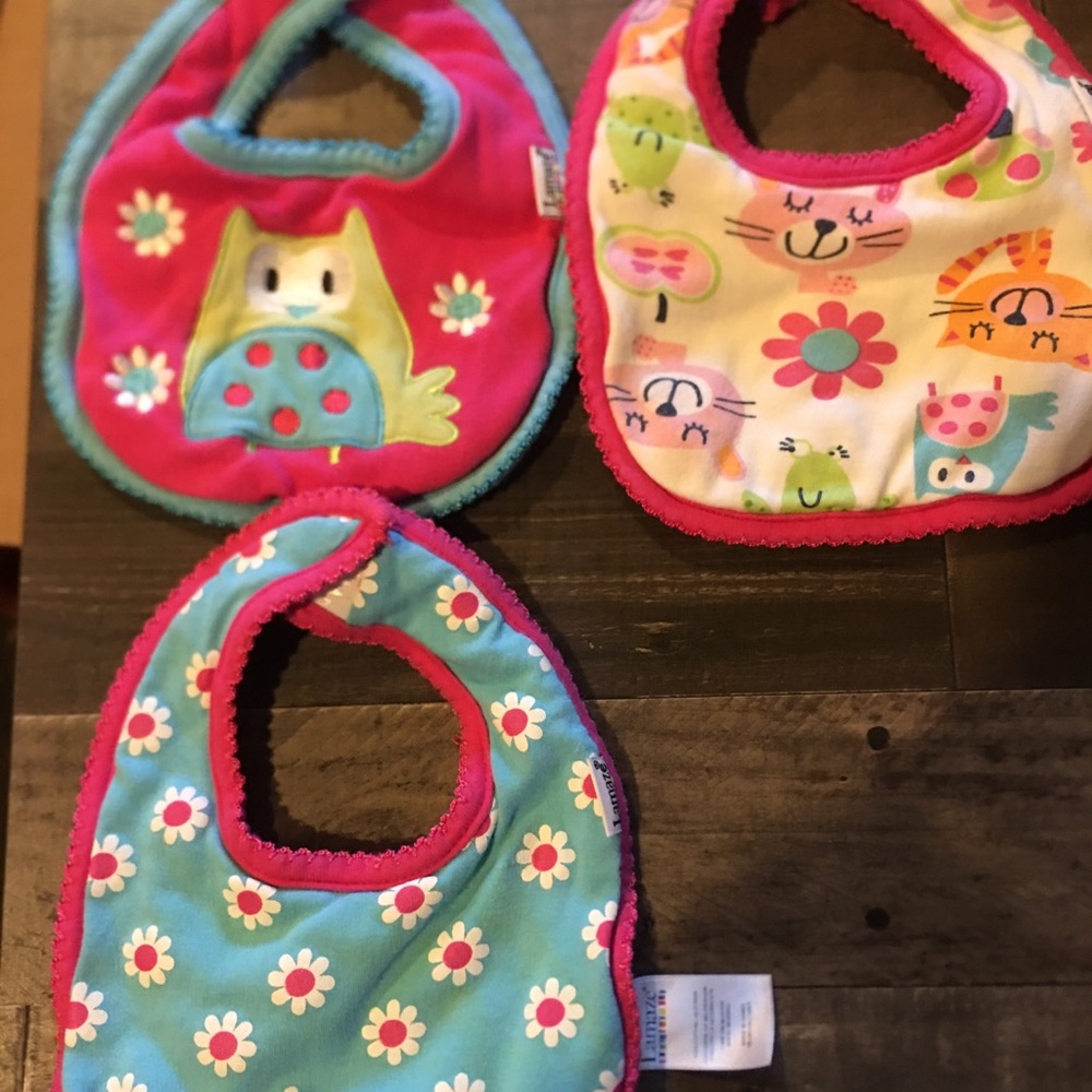 Baby girl bibs set of 3